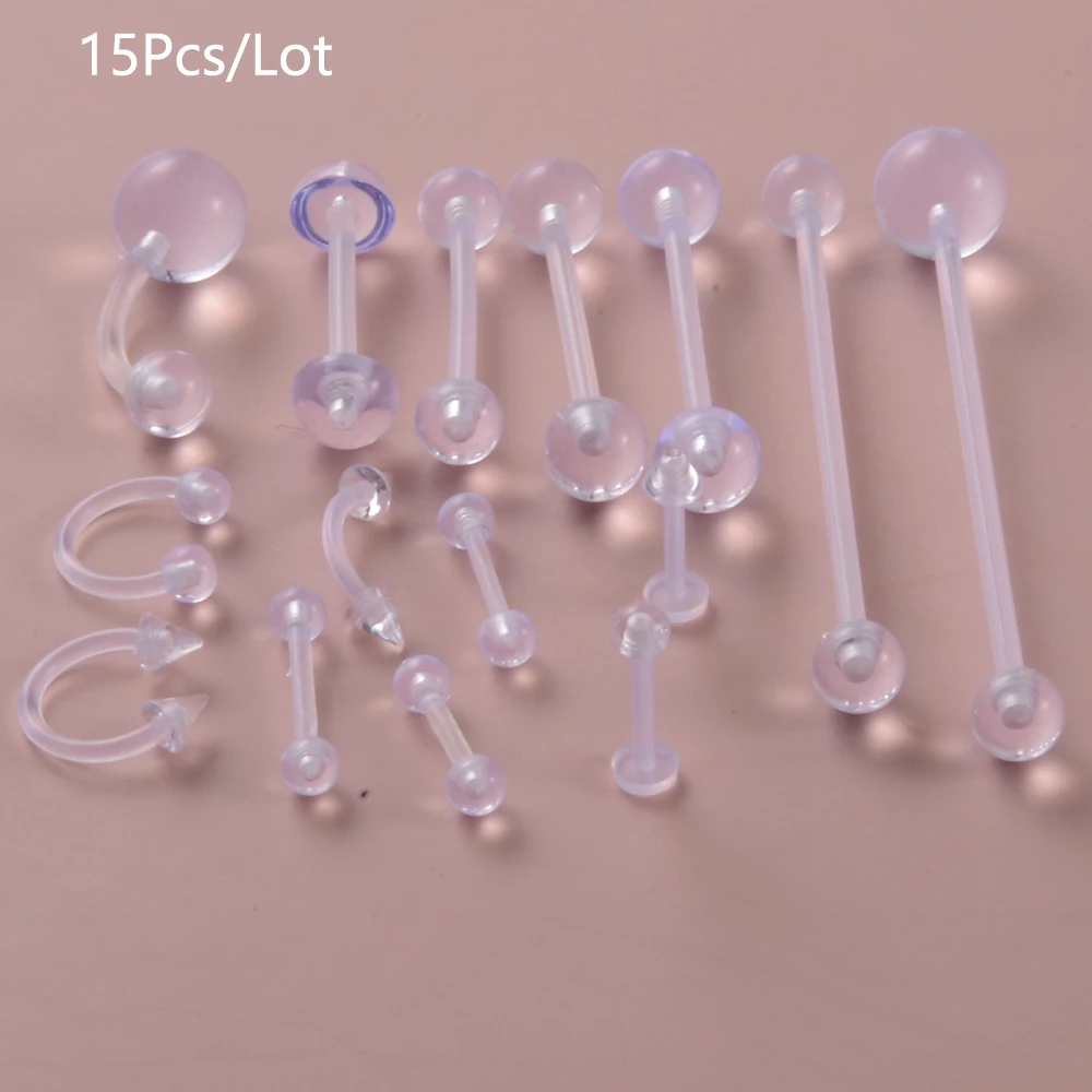 Body Jewelry (14g) Belly ring Bioplast Flex barbell shaft with dice design  - BodyJewelry.com