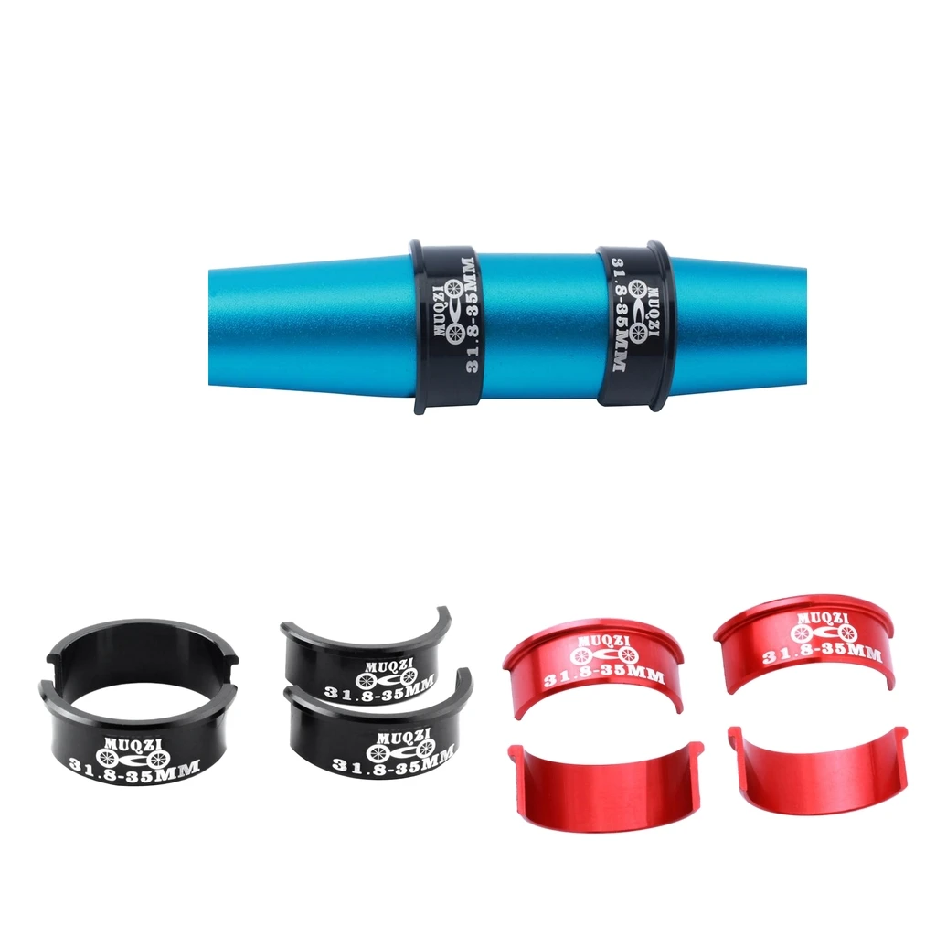 4 Pieces Aluminum Alloy Bicycle Handlebar Shim 31.8mm To 35mm Stem for MTB, Road, Mountain, Fixed Gear Bike