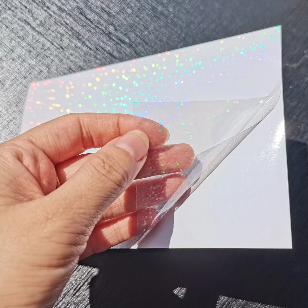홀로그램 샌드 호일 접착 테이프, 뒷면 핫 스탬핑 용지, DIY 패키지, 컬러 카드, 100 시트, 105x148mm