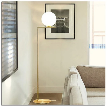 

Nordic modern led floor lamp home living room decoration light romantic designer stand gold metal glass led floor light