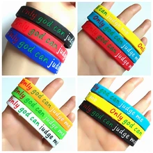 12 шт/лот только Бог может осуждать меня силиконовые браслеты Ширина 12 мм Религиозные ювелирные изделия