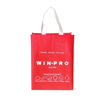 

Ads Promotional Factory Bags for Gift Wrapping Supply Custom Text printed Non Woven Fabric Eco-stylish Packaging Tote Bag Party