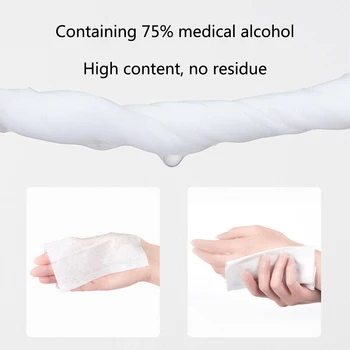 

100pcs Disinfection Tissue 75% Alcohol Disposable Soft Swabs Hand Sanitiser Home Public Antiseptic Cleaning Wet Wipes Adults