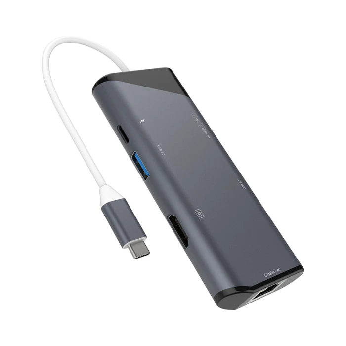 Многопортовое «7-в-1 концентратор Тип с разъемами типа C и USB3.0 4K HDMI устройство для чтения карт SD TF Ethernet-адаптер док-станция VH99
