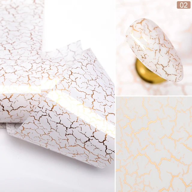 1 Box Glitter Marble Series Nail Transfer Foil Stickers Gold White And Black Bright Slider For Nails DIY Decoration Manicures 01