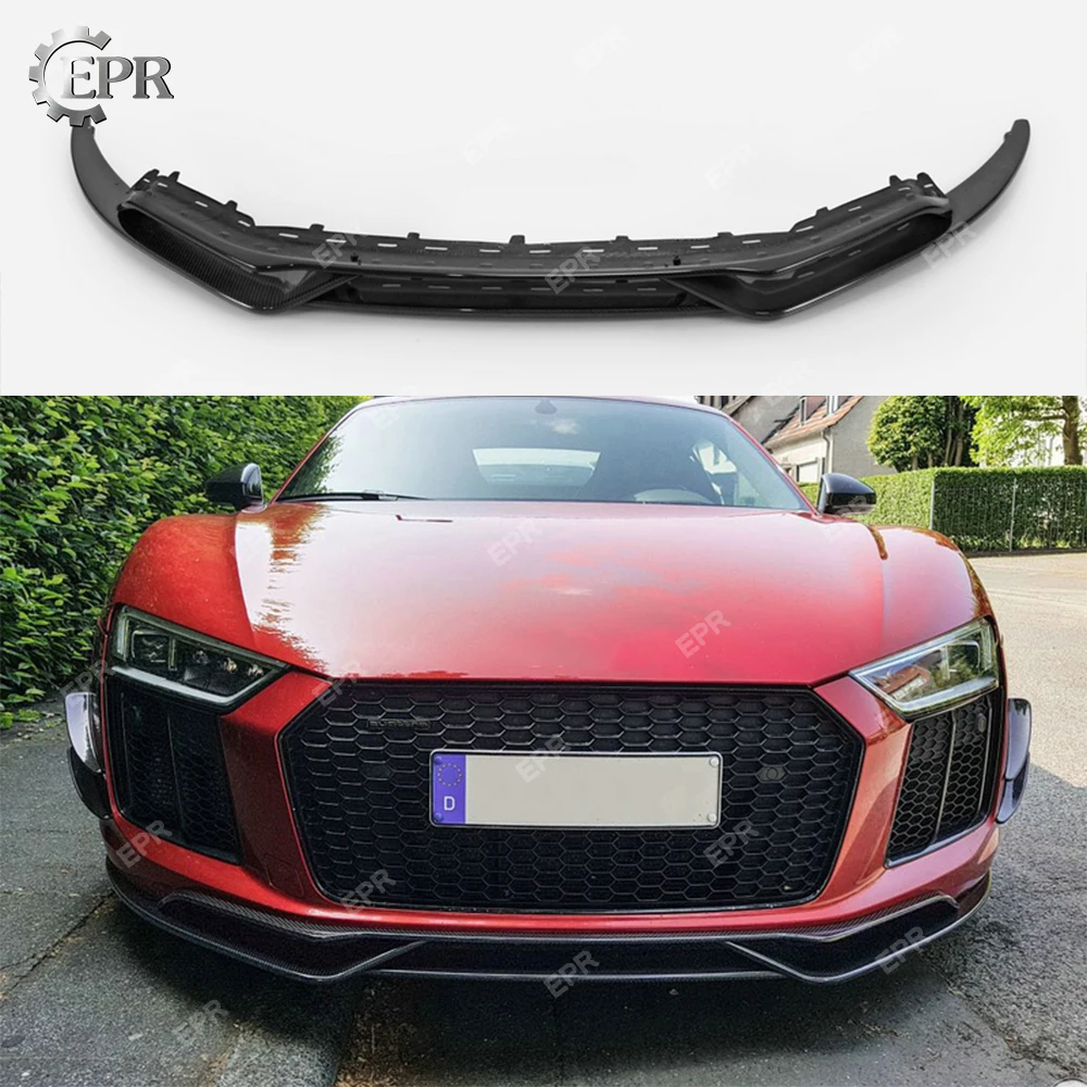 Углеродная Передняя уплотнительная прокладка для Audi R8 Тип 4S CRS стиль углеродное волокно передняя губа 4 шт. Комплект кузова тюнинг для R8 гоночная часть