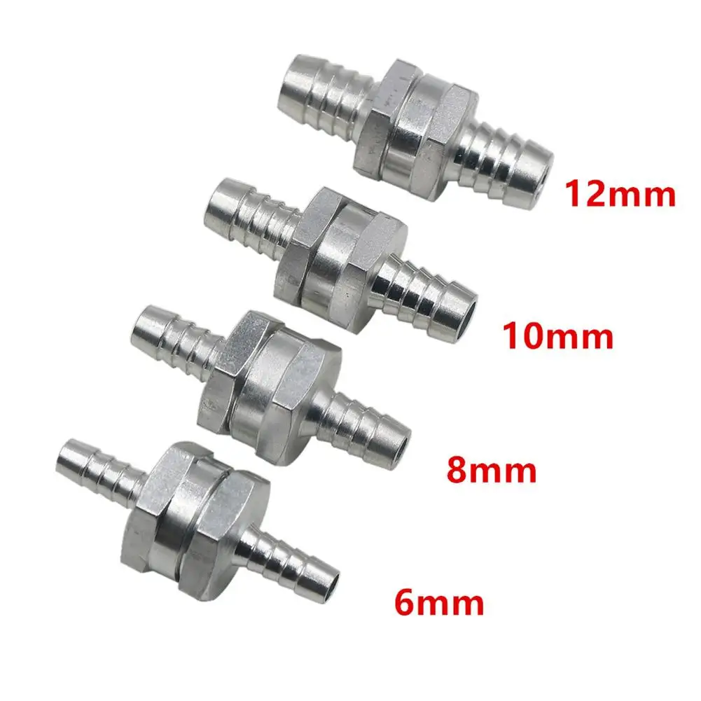 Check Valve Car 6/8/10/12mm Aluminium One Way Non Return Fuel Petrol Diesel Oil Gas Fit Carburettor Hose Pipe Connector engine purge control valve turbo blow off valve hydraulic control valve auto ac can tap valve load sensing valve brake compensator heater control valve