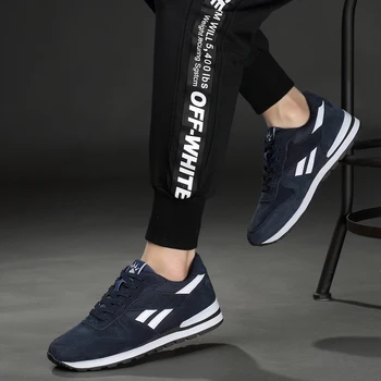 

2019 New Light Weight Men's Genuine Leather Sneakers Breathable Casual Shoes Non-slip Walking Shoes Rubber Sole Lace-up Outdoor