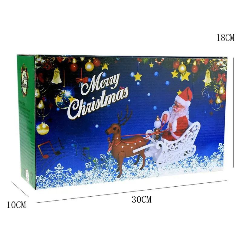 Рождественское украшение для дома, кукла Санта-Клаус, олень, сани, рождественские украшения-игрушка на батарейках, электрический музыкальный Санта-Клаус, детский подарок