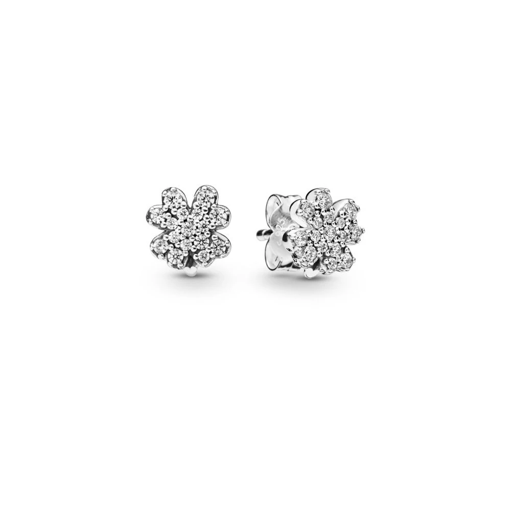 

2019 New Hot sale 925 Sterling Silver Radiant Clovers Stud Earrings For Women Fashion simple earrings jewelry birthday gift
