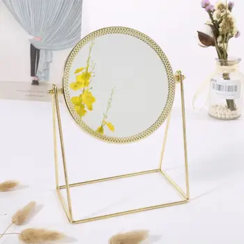 

360° Rotation Metal Makeup Mirror Single Sided Vintage Vanity Mirror Golden GXMC