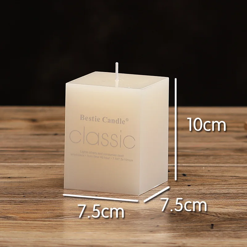 7.5 x 7.5 x 10 cm Smokefree день рождения романтичная Свеча для свадьбы цвета слоновой кости Классическая цилиндрическая Рождественская свеча ремесло подарок Рождественский подарок - Цвет: 7.5 x 7.5 x 10 cm