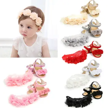 

AU Newborn Kid Baby Girl Flower Sandals Summer Casual Crib Shoes First Prewalker