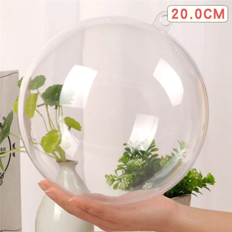 10pcs Transparent Open Plastic Clear Balls Christmas Tree Balls Christmas Decoration Party Kids DIY Party Supplies Party Gift