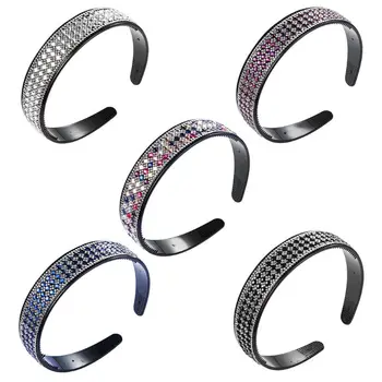 

Baroque Colorful Rhinestone Headband Anti Slip Toothed Acrylic Wide Hair Hoop