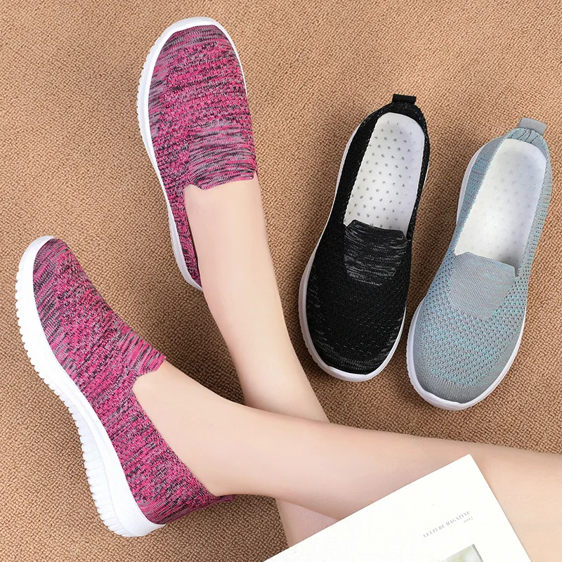 

Hot Women Loafers Round Toe Platform Ladies Ballet Flats Slip On Creepers Comfortable Boat Shoes Knitted Woman Female Shoes