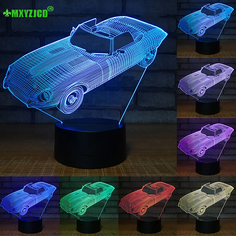 

Colorful Audio Electronic Night Light 3D Car Induction Light Couple Gift Romantic Decoration Home Decoration Accessories