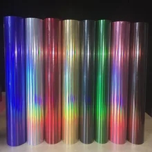 

Free shipping 1 sheet 10"x40"/25cmx100cm Laser Colorful Heat Transfer Vinyl Hologram PVC Press Tshirt Iron On HTV Printing