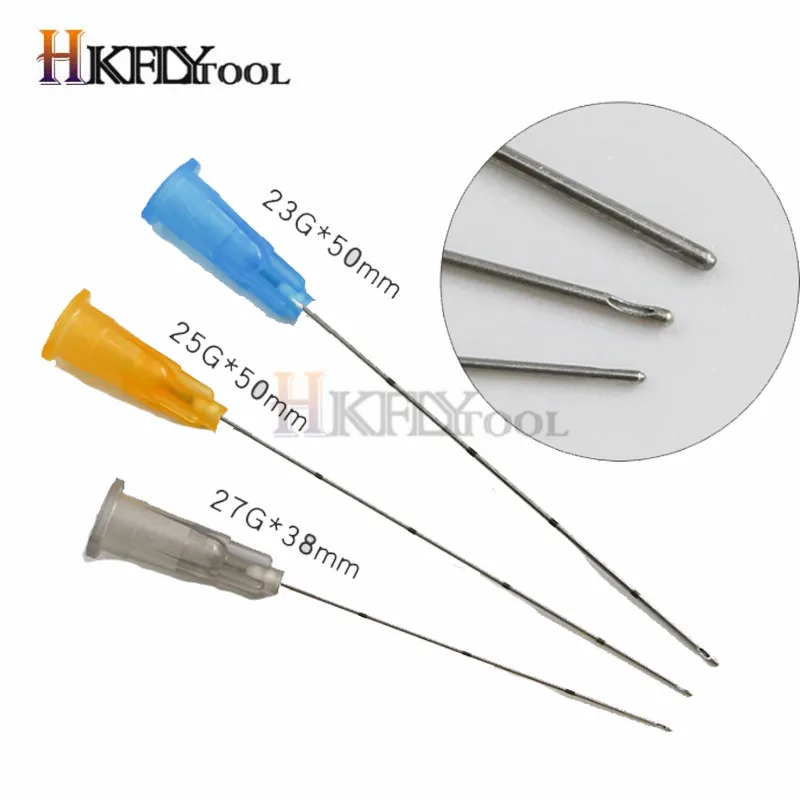 Micro Cannula Blunt Needles Needle Tips 21G/22G/23G/25G/27G/30G Plain Ends Notched Endo Syringe 50packs disposable cannula reusable syringe liquid syringe syringe glue tool syringe ink injection dispensing needle surgical needle tool