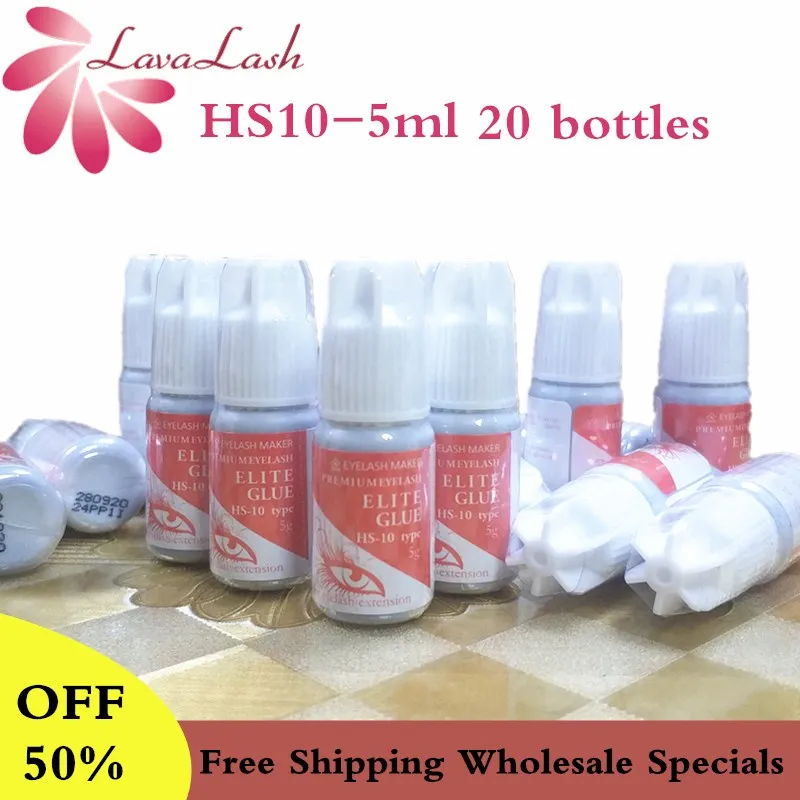 

10/20 bottles Limited Time Special Wholesale 5ml Elite Plus HS-10 Glue For Eyelash Extensions Premium Volume Eyelash Glue Tools