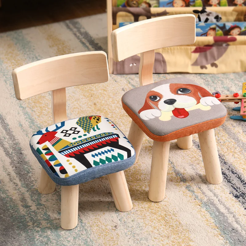 cute-children's-chairs-wooden-home-cartoon-cute-back-chair-fabric-stool-creative-small-soft-stool-baby-shoe-stool-bench-lb666