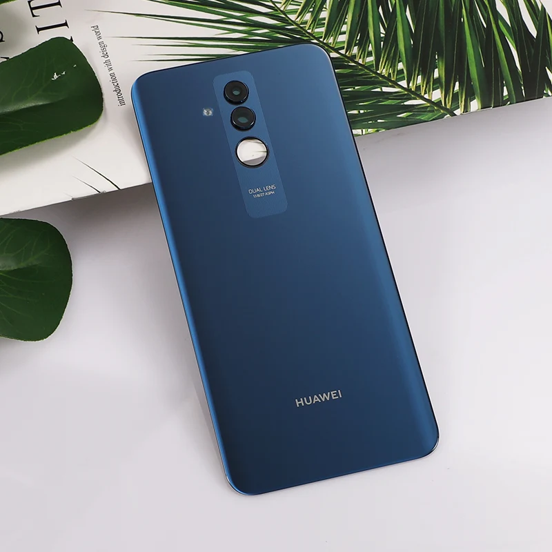 Синий Mate 20 Lite стеклянный чехол на заднюю крышку для Huaiwei mate 20 Lite задняя дверь ремонт батарея чехол+ камера стекло стикер клей - Цвет: Синий