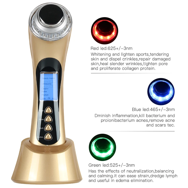 5 в 1 ультразвуковой высокочастотный светодиодный фотонный инструмент|massager