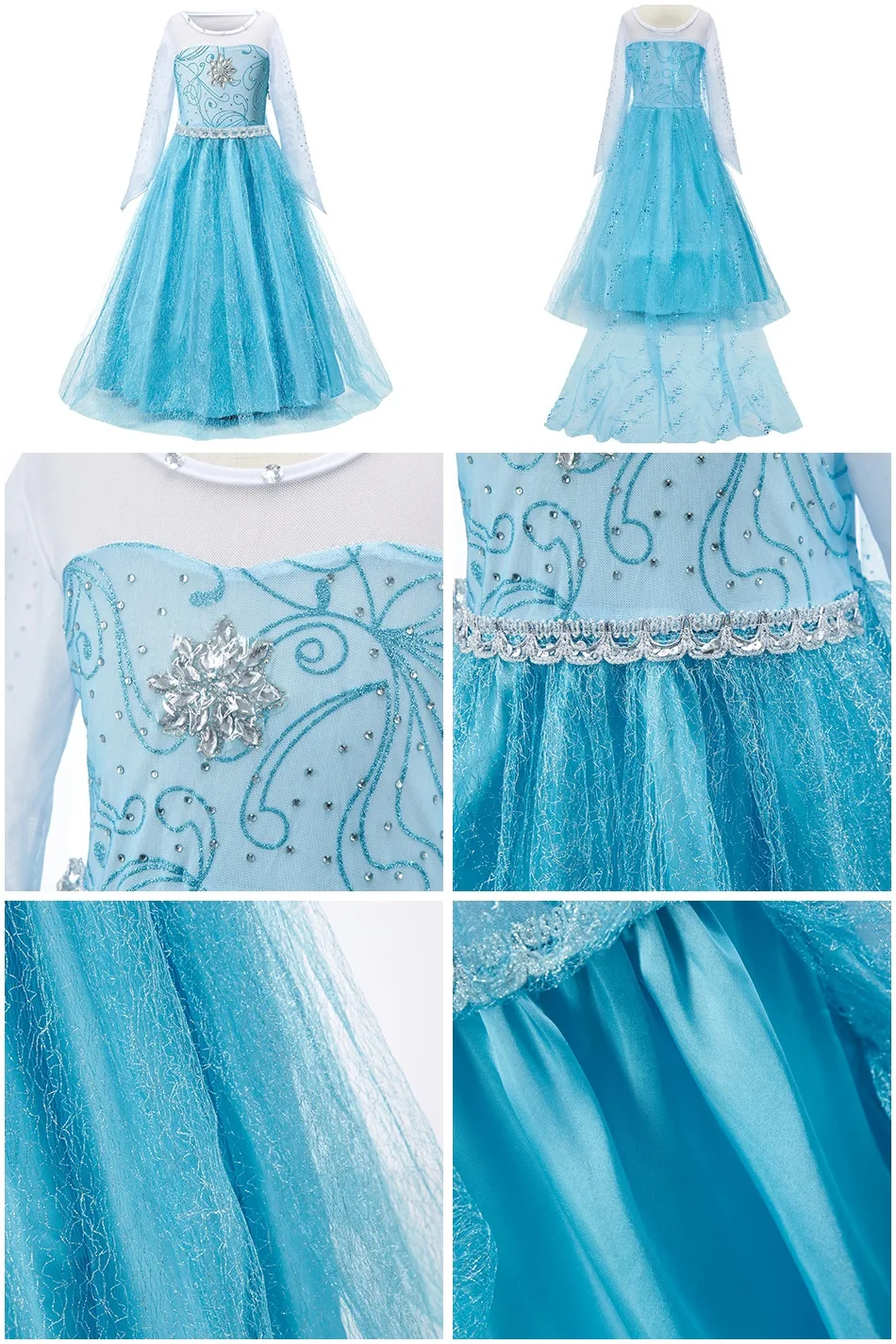 cutest baby dresses 3 5 6 8 10 Years Girls Snow Queen Elsa 2 Dress Kids Halloween White Princess Costume Children Birthday Party Frocks Clothes Up skirt for baby girl