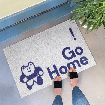

Go Home Cartoon pattern PVC welcome mat kitchen, door mat cute bears bathroom mat ,decoration elasticity yarn woven mat