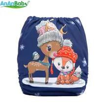 {AnAnBaby} Новое поступление, тканевые подгузники с принтами на Хэллоуин и Рождество, многоразовые и моющиеся детские подгузники с принтами на праздник