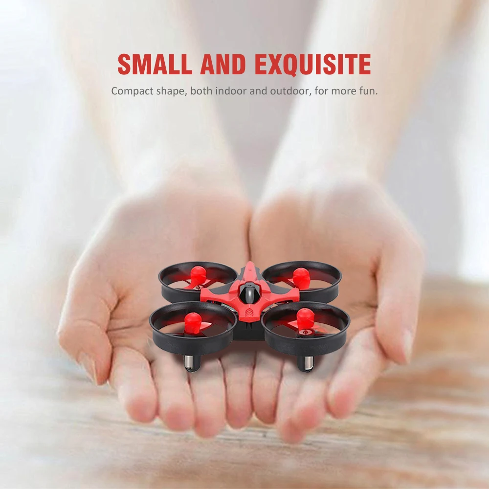 Mini 2.4G 4-Wheel RC Quadcopter Helicopter Transmitter 6 Axis LED Light RTF Remote Control Drone One-key Return Aircraft