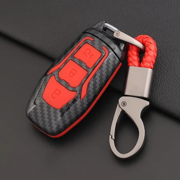 

For Ford Ranger C-Max S-Max Focus Galaxy Mondeo Transit Fiesta Escape Ecosport car key case carbon fiber silicone Car key case