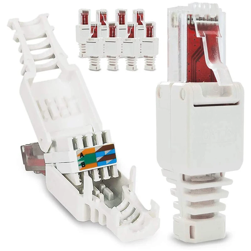 10 connecteurs réseau sans outil, prise de câble UTP, câble d'installation,  câble de raccordement, RJ45, CAT6, LAN, Cat5, Cat7 - AliExpress