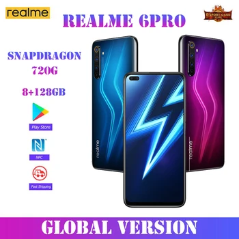 

Realme 6 Pro Snapdragon 720G Mobile Phone 6.6inch 90Hz 64MP Cam unlock phone 8GB RAM 128GB ROM 90Hz Display Smartphone