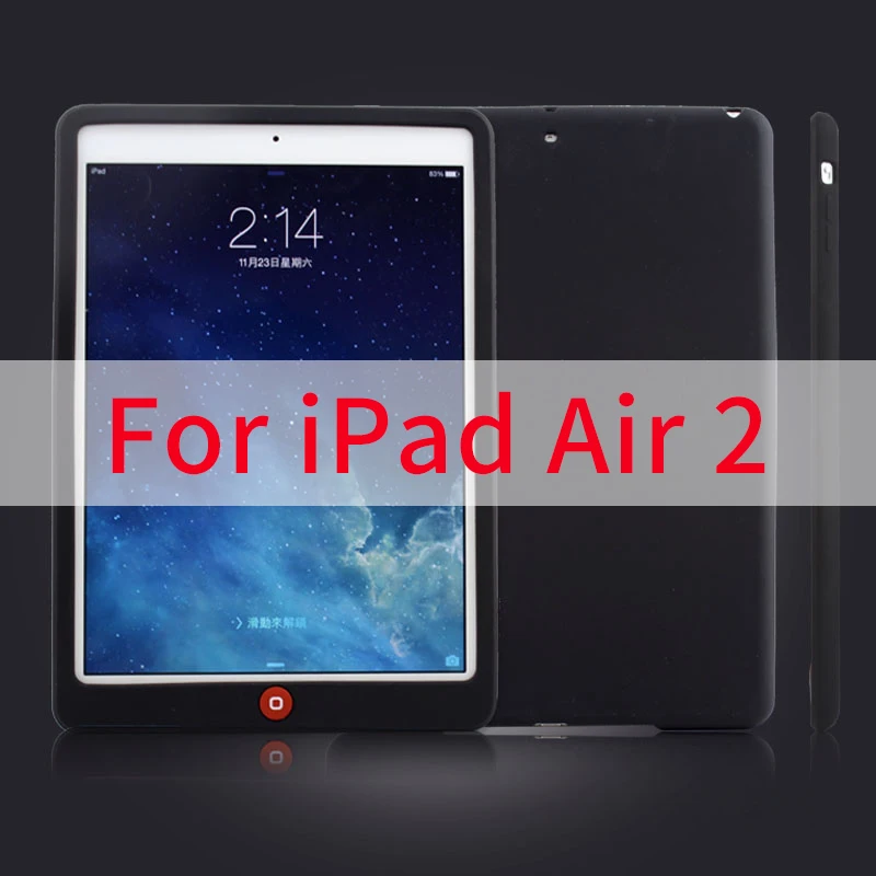 Air 2 Black Детский Ударопрочный силиконовый чехол для iPad Air 1 air 2, мягкая силиконовая прочная задняя крышка для iPad 5 6 9,7 дюймов, чехол для планшета - Цвет: Air 2 Black