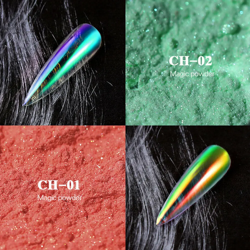 Fashion Magic Nail Pearlescent Glitter Fine powder Nail Art UV Gel Polishing Chrome Flakes Pigment Dust Decorations Manicure