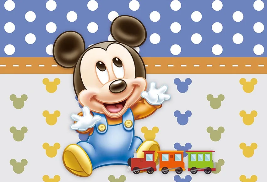 Лаванда Vinyl Newborn Photocall Minnie Mickey Mouse Dance Polka Dots Custom Photo Studio Background Baby Shower Photography Backdrop - Цвет: Лаванда