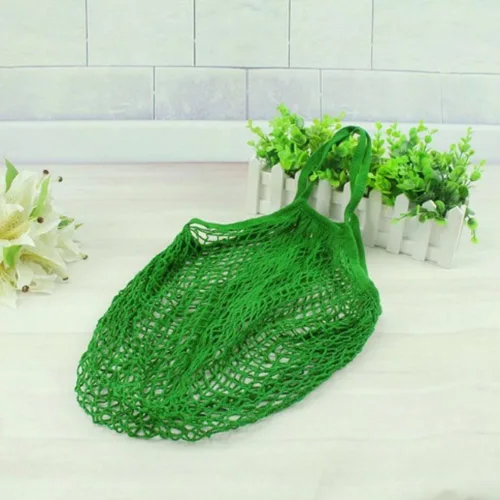 Green Новая многоразовая веревка для покупок фруктов, продуктовый шоппер, Хлопковая Сумка-тоут, плетеная сетка для кухни, фруктов, овощей, подвесная сумка, Прямая поставка - Цвет: Green