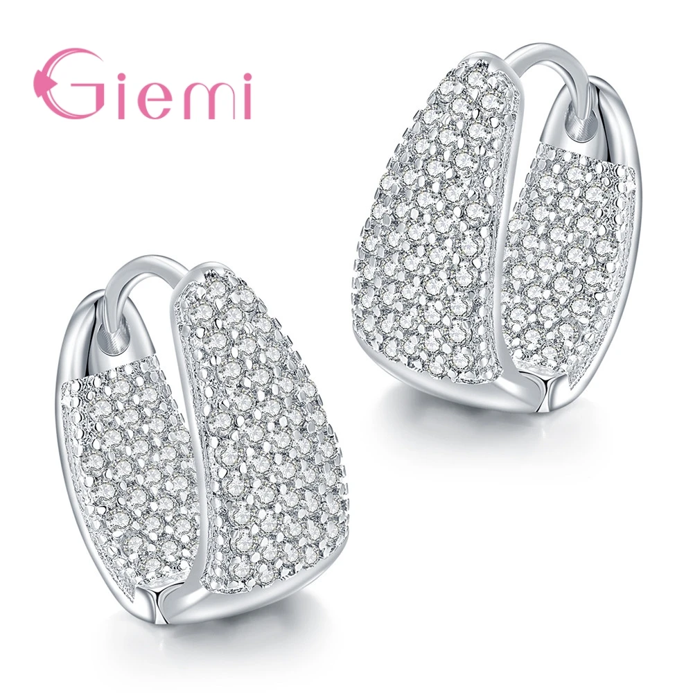 Silver Color 02 Женское серебро 925 пробы AAA кубический циркон обруч, серьги, пирсинг горный хрусталь обручальные серьги уникальное Ювелирное Украшение в подарок - Окраска металла: Silver Color 02