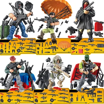 

Military SWAT Special Forces Play Set Playerunknown's Battlegrounds Mini Toy Figures Building Block Brick Cmopatible with lego