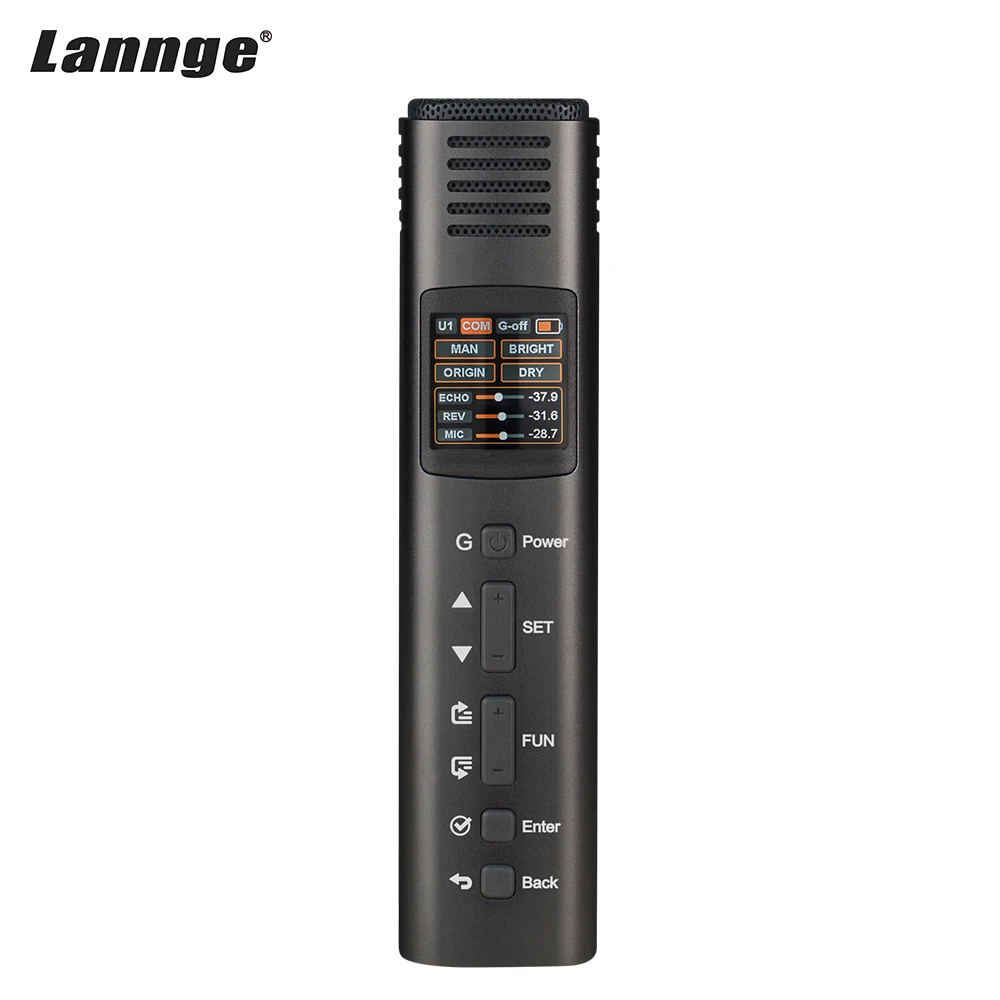 Lannge HK-600 Многофункциональный микрофон DSP однонаправленный микрофон с 1,3 дюймовым цветным ЖК-дисплеем 5 видов Pitch/EQ/Effect