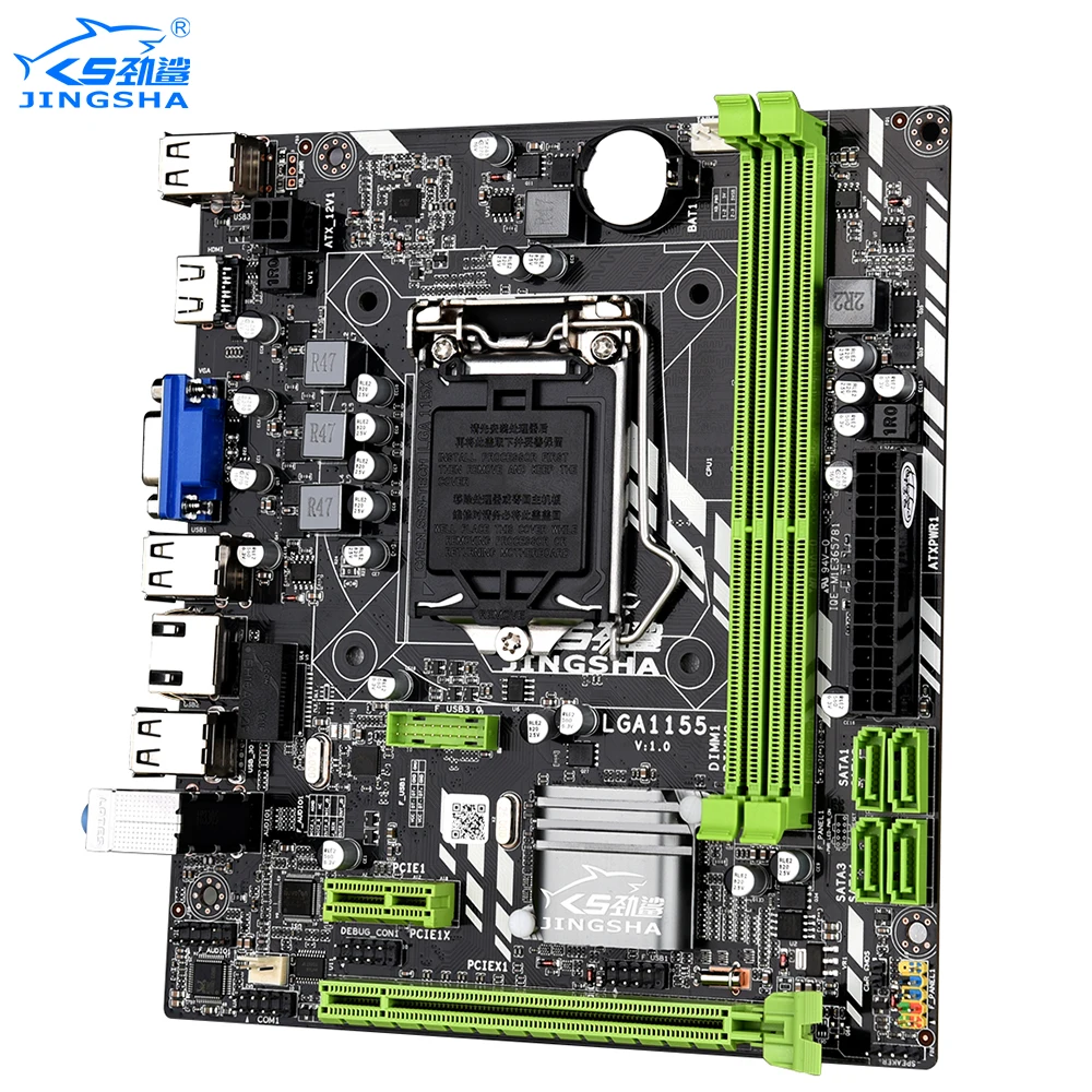 JINGSHA H61B LGA 1155 Материнская плата SATA 2 Чипсет Intel H61 Поддержка Intel core серии LGA 1155 процессор Настольный DDR3 1600 МГц Ram