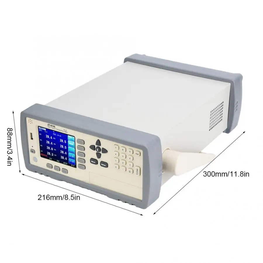 AT4116 TFT Screen Display USB Port Multichannel 16 Channel Temperature Tester Measurement-200-1300 Celsius