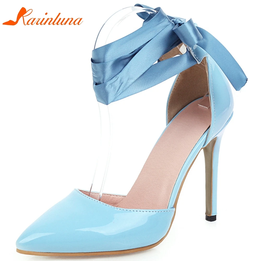 

Karinluna New Design 2020 Super Thin High Heels Summer Sandals Woman Shoes Lace Up Wholesale Concise Shoes Women Sandals Female