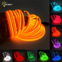 2m 5m EL Wire With 7.5mm Sewing Edge Flexible Neon Lamp Glow Rope Tube Cable LED Strip Light For Car Decoration Waterproof