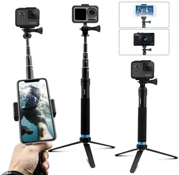 

Waterproof Selfie Stick Tripod Gopro Pole Handheld Extension Monopod with Rotating Clip and Tripod Stand for GoPro Hero 8 7 6 5