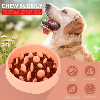 

Dog & Cat Bowl Plastic Treat IQ Training Puzzle Toys Puppy Novelty Prevent Throat Plate Interactive Prevention Of Swallowing