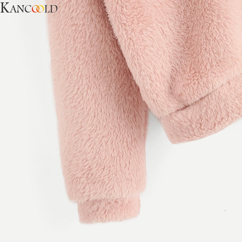 KANCOOLD, осенне-зимняя женская флисовая толстовка с длинным рукавом, теплая толстовка с капюшоном в форме медведя, пуловер высокого качества