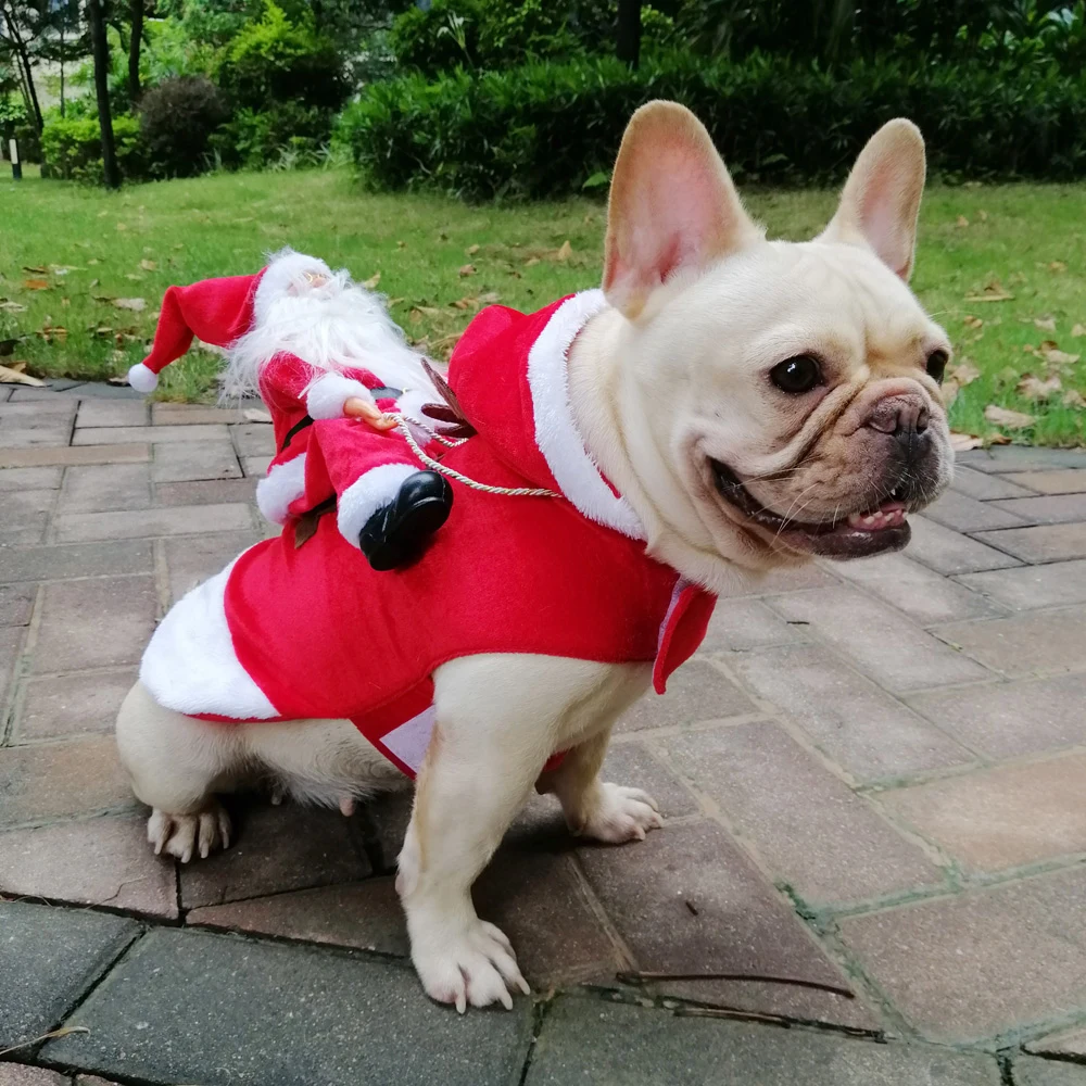 Рождественская Одежда для питомцев, щенков, костюмы Санта-собак, одежда для собак, одежда для праздников и вечеринок, наряды, пальто для больших и средних собак