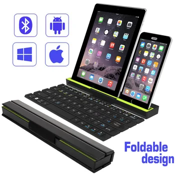 

Folding Bluetooth keyboard with stand Mini Foldable Wireless keypad For Windows,Android,ios Tablet ipad Phone Rechargeable R4
